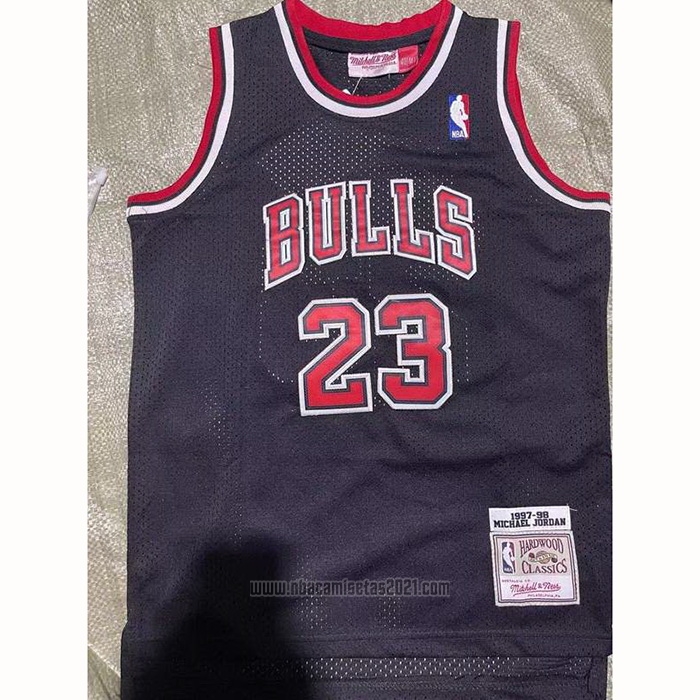 Camiseta Nino Chicago Bulls Michael Jordan #23 Mitchell & Ness 1997-98 Negro